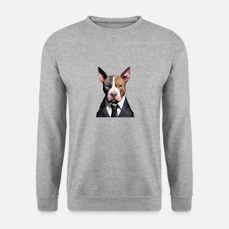 Business Hund - Unisex Pullover - Weißgrau meliert