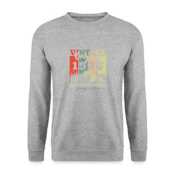Original 1935 Vintage Retro Anniversary Gift - Unisex Sweatshirt - salt & pepper - Front - Alina (178cm) & Michal (187cm)