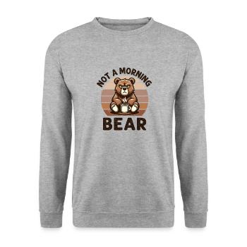 Grumpy bear with coffee - Unisex Sweatshirt - salt & pepper - Front - Alina (178cm) & Michal (187cm)