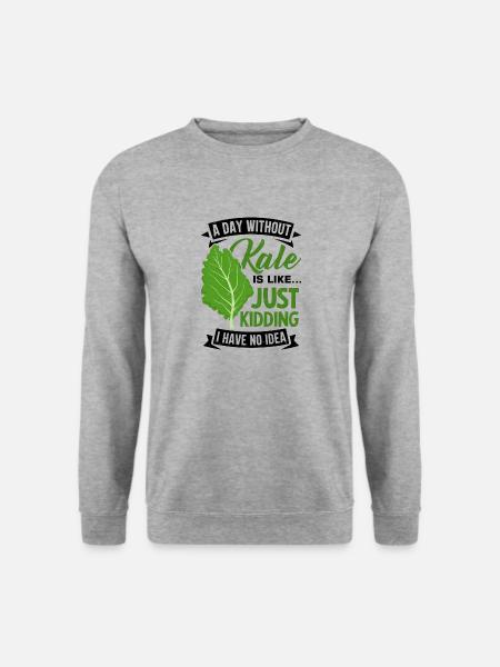 Grünkohl Vegetarier Veganismus - Unisex Pullover - Weißgrau meliert