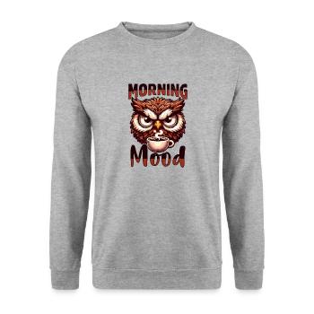 Mürrische Eule Mit Kaffee - Sweat-shirt Unisexe - gris chiné - Devant - Alina (178cm) & Michal (187cm)
