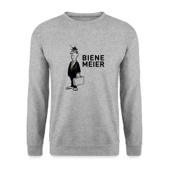 Biene Meier - Unisex Pullover - Weißgrau meliert - Vorne - Alina (178cm) & Michal (187cm)