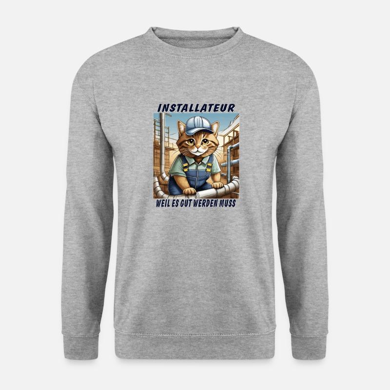 CAT INSTALLER - Unisex Sweatshirt - salt & pepper