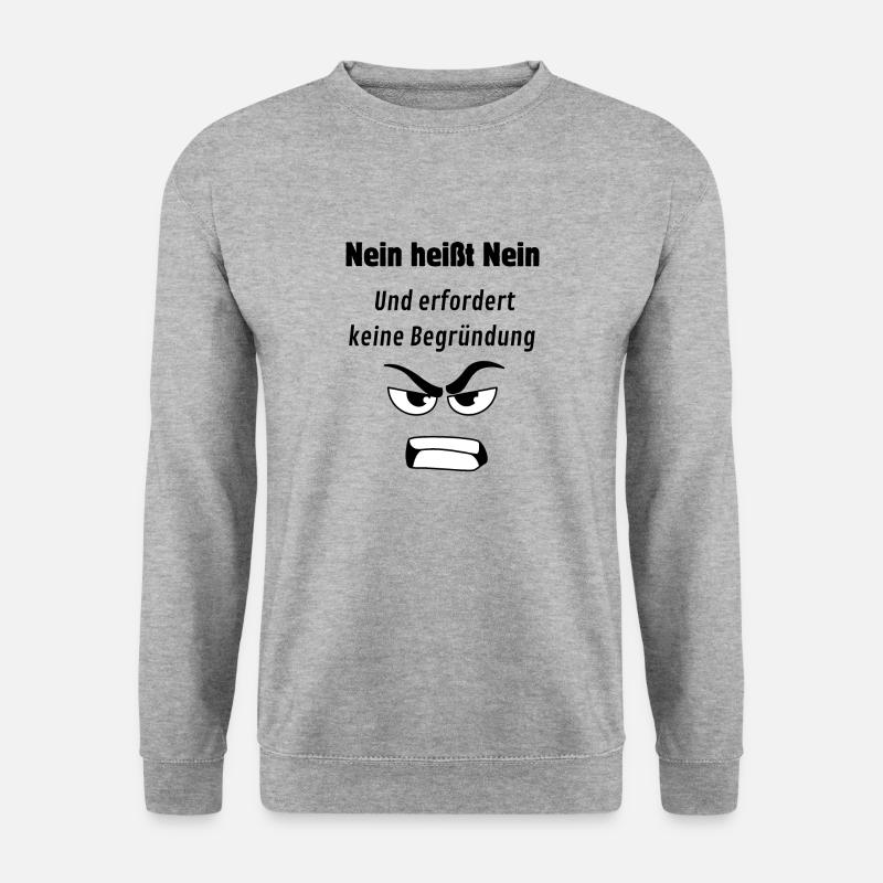 Nein heißt Nein!! - Unisex Pullover - Weißgrau meliert
