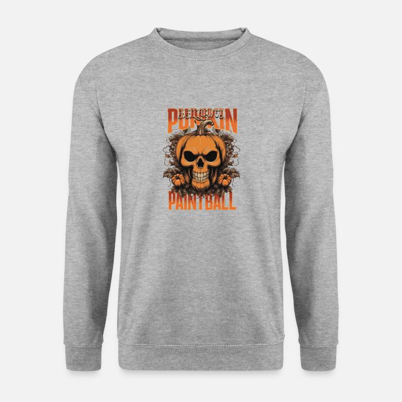 Hallowee Kürbis Paintball - Unisex Pullover - Weißgrau meliert