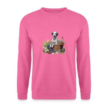 Dalmatiner Hundehütte Cottagecore Picknick Glückseligkeit - Unisex Pullover - Pink - Vorne