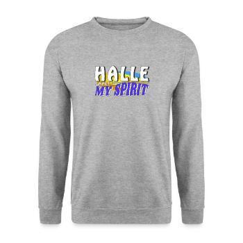 HALLE SAALE MON - Sweat-shirt Unisexe - gris chiné - Devant - Alina (178cm) & Michal (187cm)