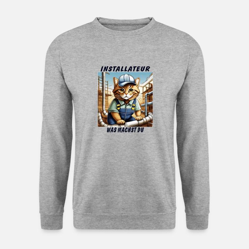 CAT INSTALLER - Unisex Sweatshirt - salt & pepper