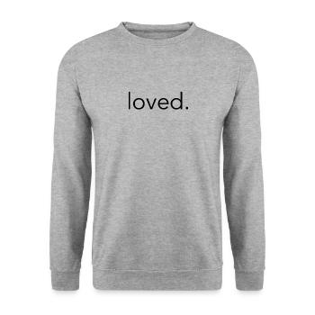 Loved Liebe Valentinstag - Unisex Pullover - Weißgrau meliert - Vorne - Alina (178cm) & Michal (187cm)