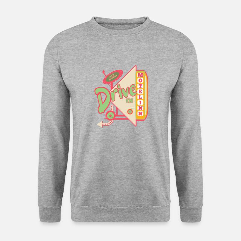 Motor Inn Retro Stil - Unisex Pullover - Weißgrau meliert