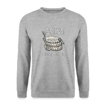 SAUNA Steamy Escapes - Unisex Sweatshirt - salt & pepper - Front - Alina (178cm) & Michal (187cm)