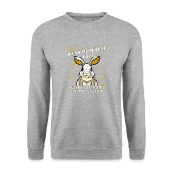 RABBIT CALLS TO GO - Unisex Sweatshirt - salt & pepper - Front - Alina (178cm) & Michal (187cm)