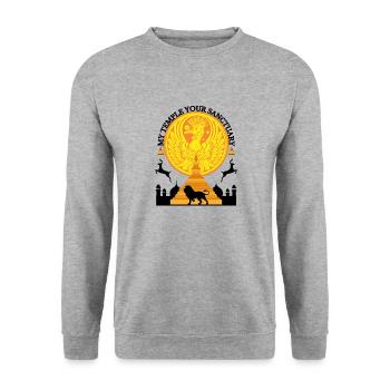 MY TEMPLE YOUR SANCTUARY - Unisex Sweatshirt - salt & pepper - Front - Alina (178cm) & Michal (187cm)