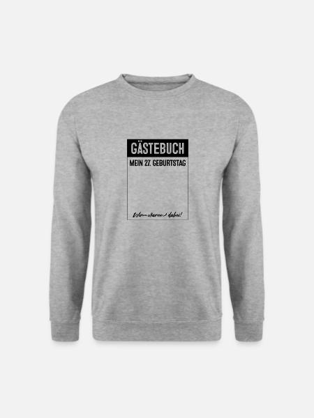 27 Jahre Gästebuch 27. Geburtstag - Unisex Pullover - Weißgrau meliert