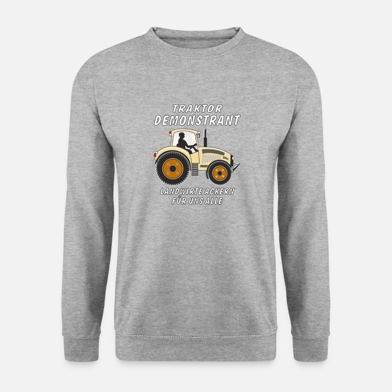TRAKTOR DEMONSTRANT LANDWIRTE ACKERN - Unisex Pullover - Weißgrau meliert