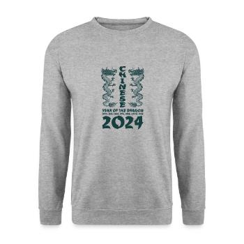 Chinese Year of the Dragon 2024 Chinese New Years - Unisex Sweatshirt - salt & pepper - Front - Alina (178cm) & Michal (187cm)
