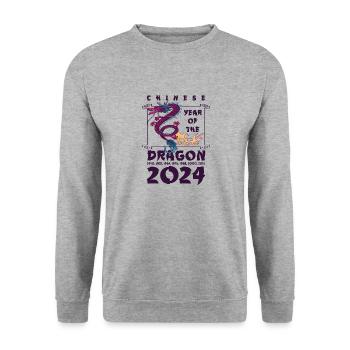 Chinese Year of the Dragon 2024 Chinese New Years - Unisex Sweatshirt - salt & pepper - Front - Alina (178cm) & Michal (187cm)