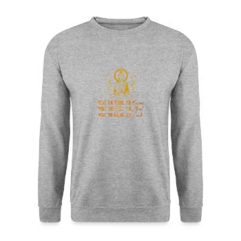 Buddha Monk Namaste Buddhism I Gift - Unisex Sweatshirt - salt & pepper - Front - Alina (178cm) & Michal (187cm)