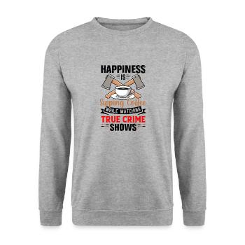 True Crime - Unisex Pullover - Weißgrau meliert - Vorne - Alina (178cm) & Michal (187cm)