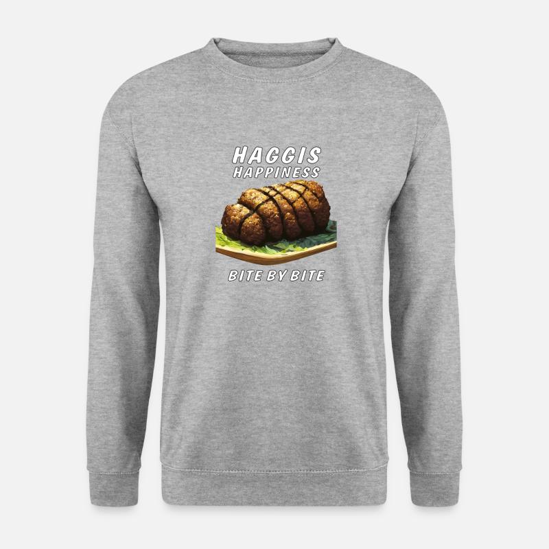 HAGGIS HAPPINESS BITE BY BITE - Unisex Pullover - Weißgrau meliert