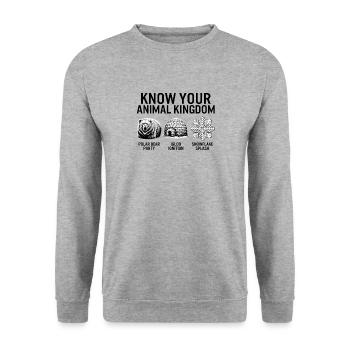 Chemise d’hiver, connaissez votre règne animal ours polaire - Sweat-shirt Unisexe - gris chiné - Devant - Alina (178cm) & Michal (187cm)