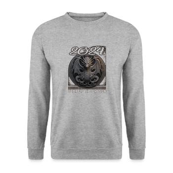 Chines New Year of Dragon Chalk Art Dragon Design - Unisex Sweatshirt - salt & pepper - Front - Alina (178cm) & Michal (187cm)
