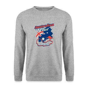 Australian Grand Prix Albert Park Circuit 2024 - Unisex Sweatshirt - salt & pepper - Front - Alina (178cm) & Michal (187cm)