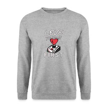 Les joueurs adorent - Sweat-shirt Unisexe - gris chiné - Devant - Alina (178cm) & Michal (187cm)