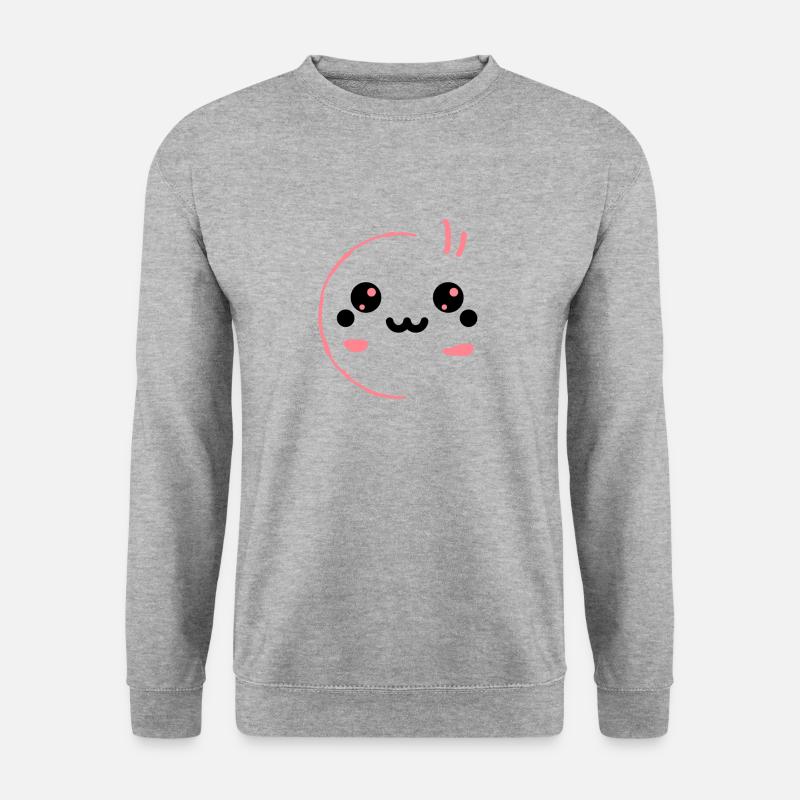 Anime Lächeln - Unisex Pullover - Weißgrau meliert