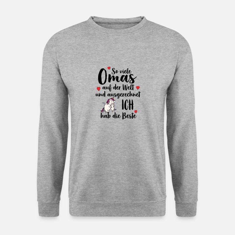 Beste Oma So Viele Omas Ich Hab Die Beste - Unisex Pullover - Weißgrau meliert