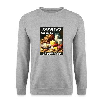 FARMERS THE HEART OF OUR FOOD - Unisex Sweatshirt - salt & pepper - Front - Alina (178cm) & Michal (187cm)