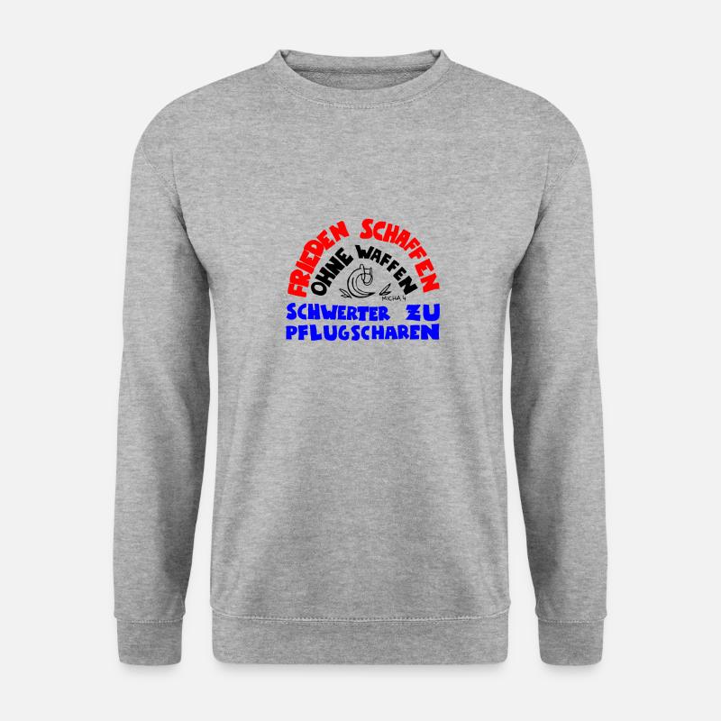 Friedenszeichen Friedenssymbol Frieden Geschenk - Unisex Pullover - Weißgrau meliert