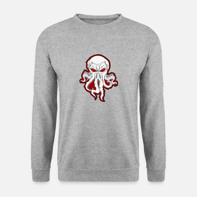DÄMONEN-OKTOPUS - Unisex Pullover - Weißgrau meliert