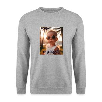 BE PROUD OF YOURSELF - SOIT FIER(E) DE TOI - Unisex Sweatshirt - salt & pepper - Front - Alina (178cm) & Michal (187cm)
