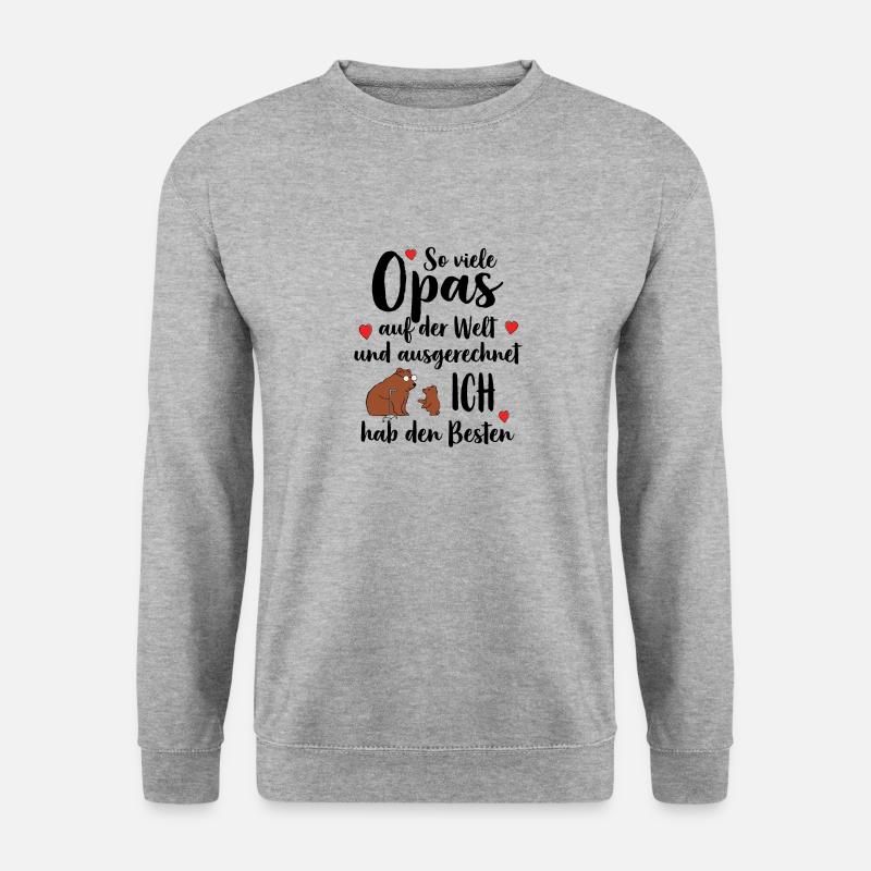 Bester Opa So Viele Opas Ich Hab Den Besten - Unisex Pullover - Weißgrau meliert