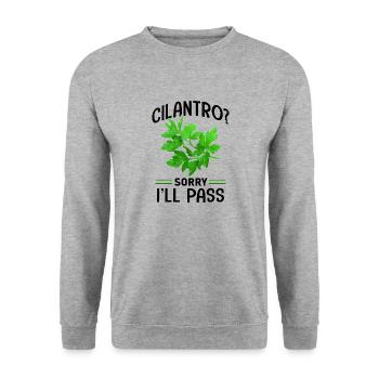 Anti Koriander - Unisex Pullover - Weißgrau meliert - Vorne - Alina (178cm) & Michal (187cm)