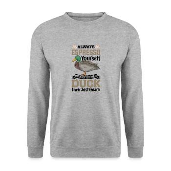 Canard colvert - Sweat-shirt Unisexe - gris chiné - Devant - Alina (178cm) & Michal (187cm)