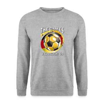 FOOTBALL LES JEUX VONT NOUS RAVIR - Sweat-shirt Unisexe - gris chiné - Devant - Alina (178cm) & Michal (187cm)