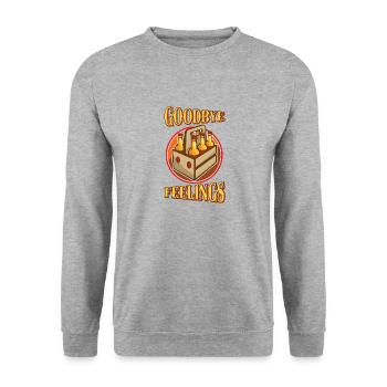 Auf Wiedersehen Lustiges Bier Sixpack Trinkwort - Unisex Pullover - Weißgrau meliert - Vorne - Alina (178cm) & Michal (187cm)