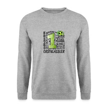 1st Grade Football - Unisex Sweatshirt - salt & pepper - Front - Alina (178cm) & Michal (187cm)