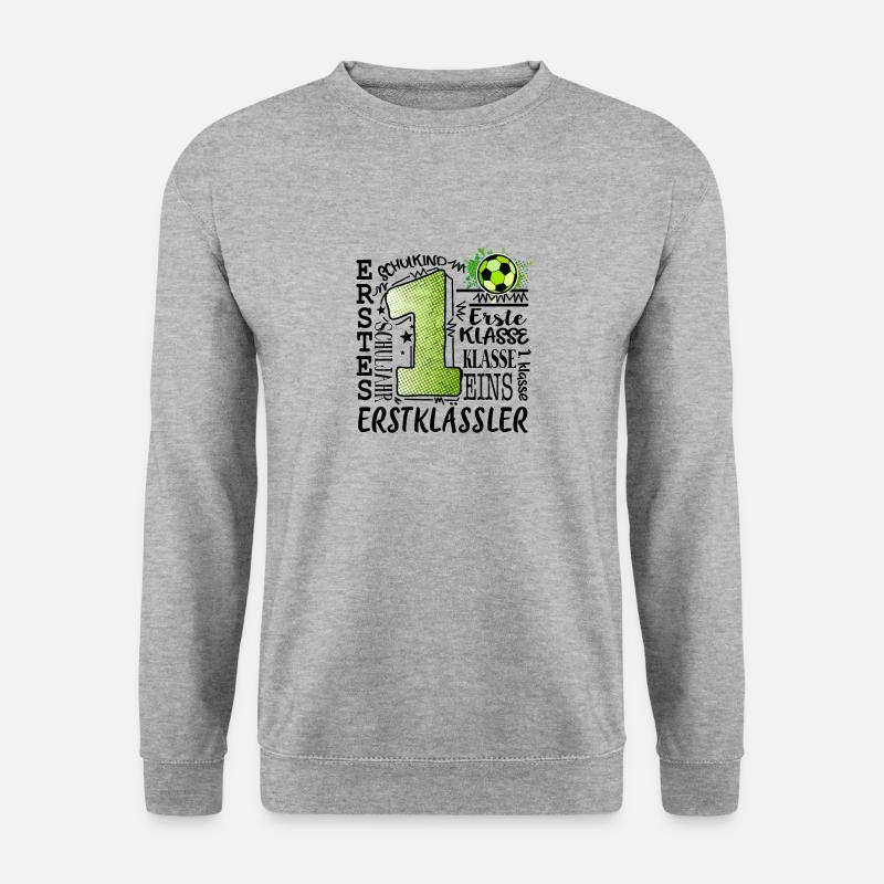 1. Klasse Fußball - Unisex Pullover - Weißgrau meliert