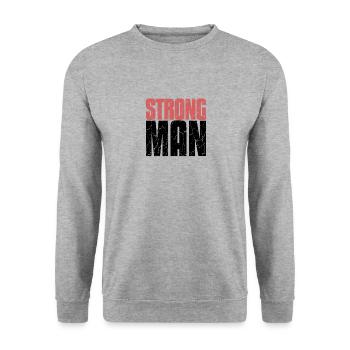 Strongman Fitness Gym Musculation - Sweat-shirt Unisexe - gris chiné - Devant - Alina (178cm) & Michal (187cm)