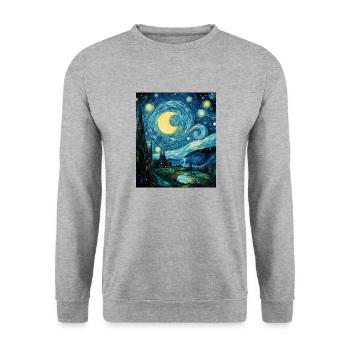 Earth Day Starry Night Shirt Conservation Through - Unisex Sweatshirt - salt & pepper - Front - Alina (178cm) & Michal (187cm)
