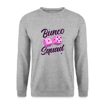 Bunco Squad Bunco Dice Bunco Game Night - Unisex Sweatshirt - salt & pepper - Front - Alina (178cm) & Michal (187cm)