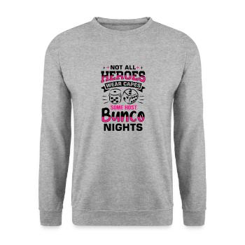 Bunco Squad Bunco Dice Bunco Game Night - Unisex Sweatshirt - salt & pepper - Front - Alina (178cm) & Michal (187cm)