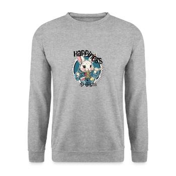 Ramen Asian Noodles Soup Easter Bunny Easter Gift - Unisex Sweatshirt - salt & pepper - Front - Alina (178cm) & Michal (187cm)