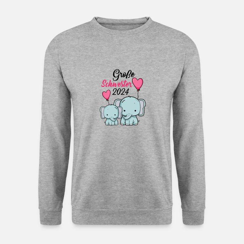 Große Schwester 2024 - Unisex Pullover - Weißgrau meliert