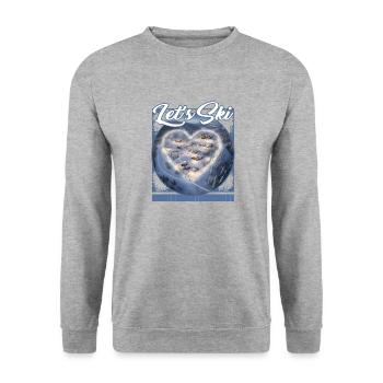 Let’s Ski Heartfelt Hill Carvings Passion Peak - Unisex Sweatshirt - salt & pepper - Front - Alina (178cm) & Michal (187cm)