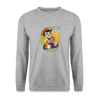 MAN MICROPHONE POETRY SLAM - Unisex Sweatshirt - salt & pepper - Front - Alina (178cm) & Michal (187cm)