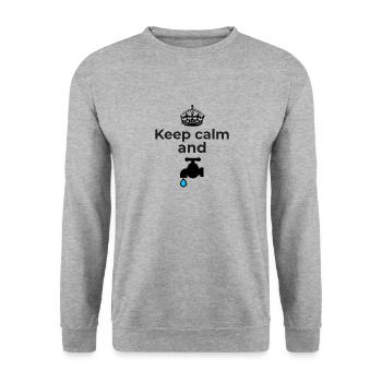 keep calm and water design - Unisex Sweatshirt - salt & pepper - Front - Alina (178cm) & Michal (187cm)